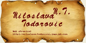 Miloslava Todorović vizit kartica